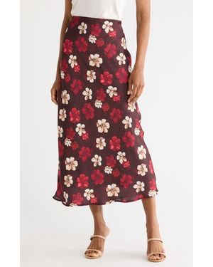 Joie Floral Mesh Maxi Skirt - Red