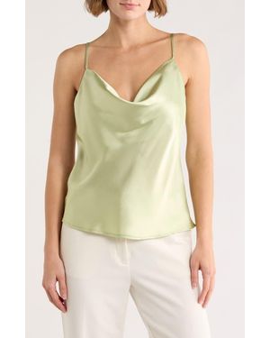 Matty M Cowl Neck Satin Camisole - Green