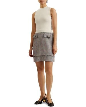 Ted Baker Mayumid Mixed Media Minidress - Natural