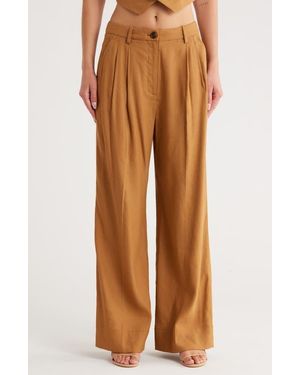 A.L.C. Tommy Ii Pleated Front Linen Blend Pants - Natural