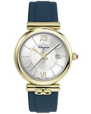Ferragamo Ora Collection Silicone Strap Watch, 40Mm - Gray