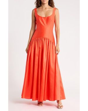 Hutch Ridge Midi Dress - Red