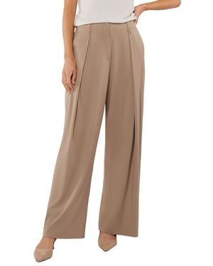 Matty M Thompson Wide Leg Pants - Natural