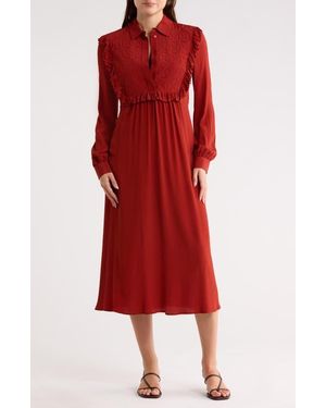 Longchamp Long Sleeve Dress - Red