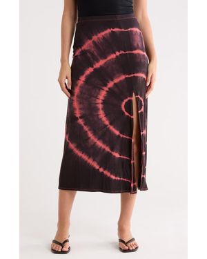 Go Couture Slit Maxi Skirt - Red