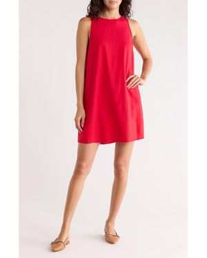 Madewell Linen Blend Shift Minidress - Red