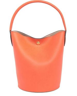 Longchamp Epure Embossed Bucket Bag - Orange