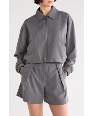 10 Crosby Derek Lam Arlenis Zip Front Blouson Jacket - Gray