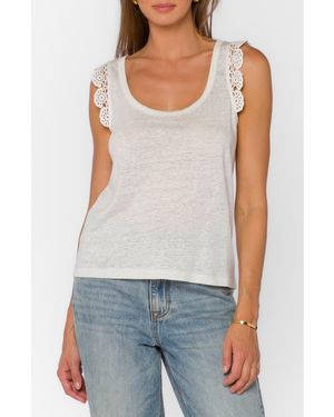 Velvet Heart Waverly Scoop Neck Linen Tank - White