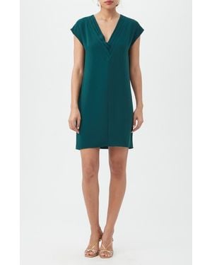 Trina Turk Zula Pleated Shift Dress - Blue