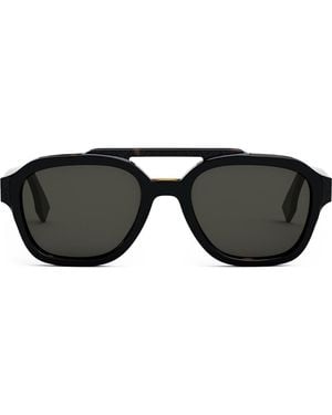 Fendi Bilayer 52Mm Geometric Sunglasses - Black