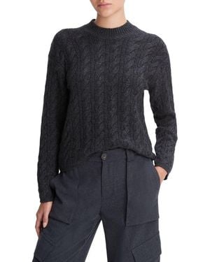 Vince Cable Knit Wool Blend Crewneck Sweater - Black