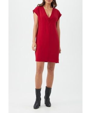 Trina Turk Zula Pleated Shift Dress - Red