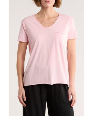 Caslon Rolled Burnout T-Shirt - Pink