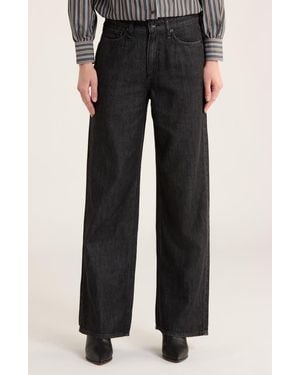 Rag & Bone Lori Mid Rise Wide Leg Jeans - Black