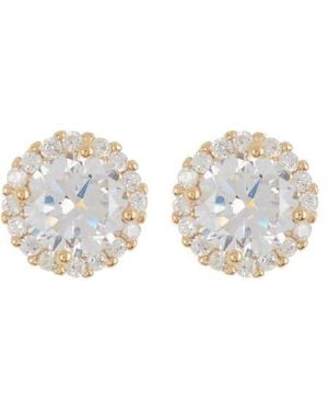 Adornia Swarovski Crystal Halo Stud Earrings - Yellow