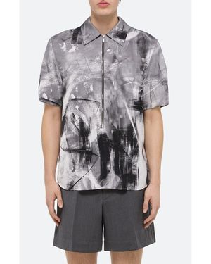 Helmut Lang Zip Scribble Shirt - Gray
