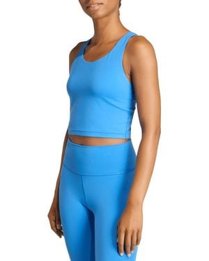 adidas All Me Cropped Racerback Tank - Blue