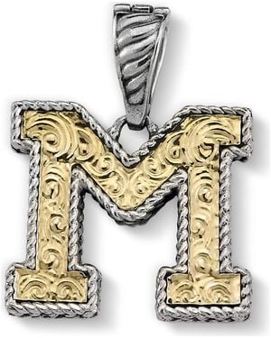 Samuel B. Two-Tone Initial Pendant - Metallic
