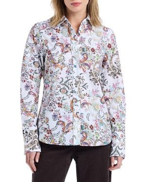 Robert Graham Priscilla Long Sleeve Woven Shirt - Gray
