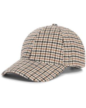 Steve Madden Glen Plaid Bungee Baseball Cap - White