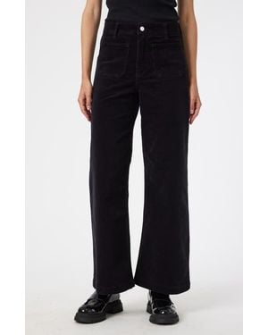 Mavi Paloma Marine High Waist Wide Leg Corduroy Pants - Black