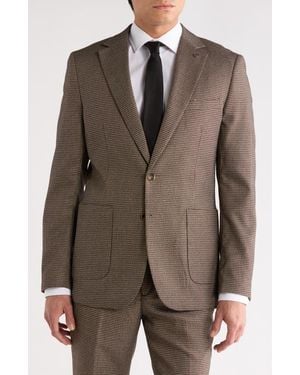 Tahari Slim Fit Check Blazer - Green
