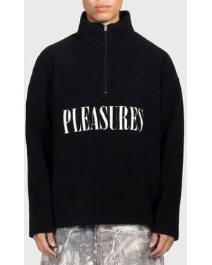 Pleasures Onyx Oversize Half Zip Fleece Pullover - Black
