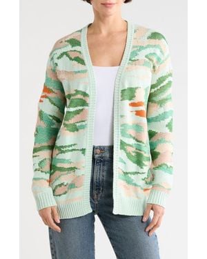 Longchamp Camo Silk Blend Cardigan - Green