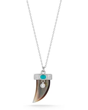 Sphera Milano Mother Of Pearl Horn Pendant Necklace - Multicolor