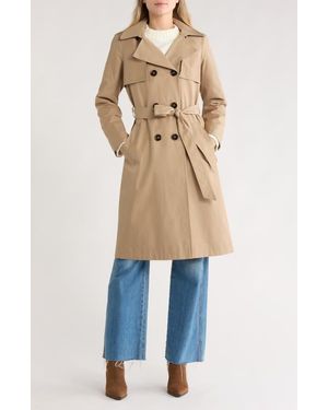 Sam Edelman Double Breasted Trench Coat - Natural
