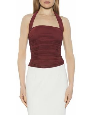 Alexia Admor Luca Halter Square Neck Top - Red