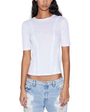 FRAME Rib Reverse Seam T-Shirt - White