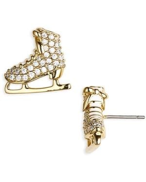 Kate Spade Snow Day Ice Skate Stud Earrings - Metallic
