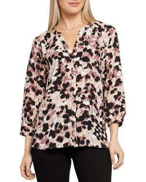 NYDJ Pintuck Blouse - Black