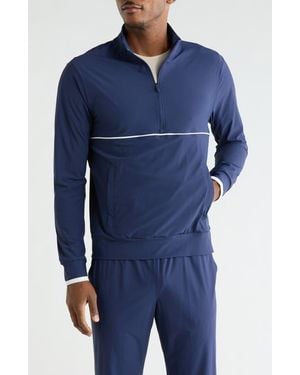 90 Degrees Warp X Preeminent Half Zip Sweatshirt - Blue