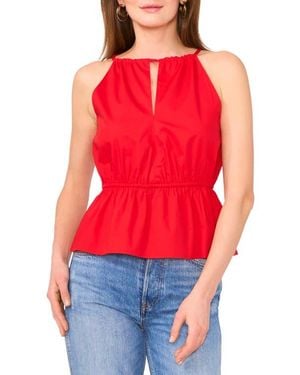 1.STATE Keyhole Peplum Tank - Red
