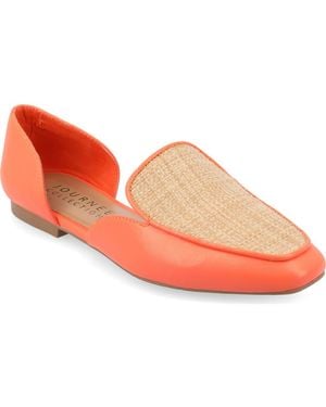 Journee Collection Kennza Mixed Media Loafer - Orange