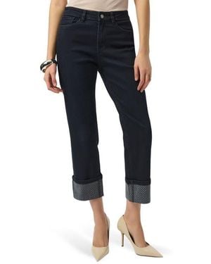 Joseph Ribkoff Studded Cuff Straight Leg Jeans - Blue