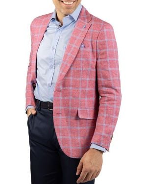 Tailorbyrd Yarn Dyed Windowpane Sport Coat - Pink