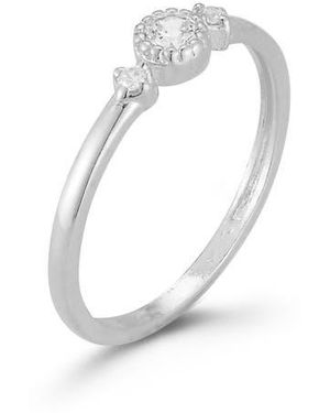 Glaze Jewelry Sterling 3-Stone Ring - White