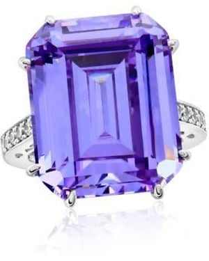 Suzy Levian Gala Firework Cubic Zirconia Engagement Ring - Blue