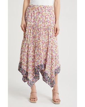 Nanette Lepore Print Asymmetric Maxi Skirt - Pink