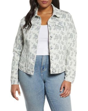 Slink Jeans Floral Denim Trucker Jacket - Gray