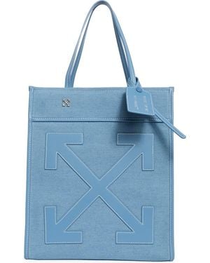 Off-White c/o Virgil Abloh Large Boxy Denim Tote Bag - Blue