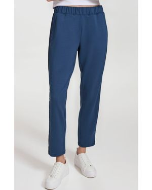 Andrew Marc Scuba Knit Slim Leg Pull-On Pants - Blue