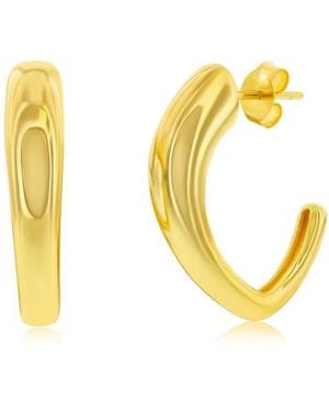 Simona Abstract Hoop Earrings - Yellow