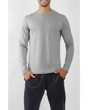 90 Degrees Long Sleeve Crew T-Shirt - Gray