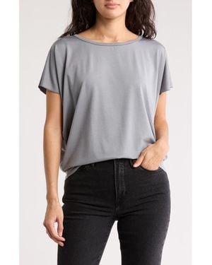 Go Couture Cap Sleeve T-Shirt - Gray