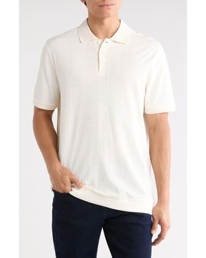 Robert Barakett Gianluca Textured Herringbone Polo - White